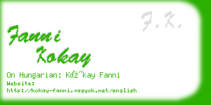 fanni kokay business card